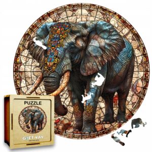 Puzzle Drewniane Słoń 224 el. Układanka dla Dorosłych 3D Zwierzęta v.2