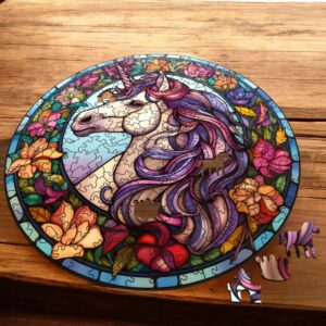 Puzzle Drewniane Jednorożec 217 el. Układanka dla Dorosłych Premium v.6