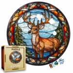 Puzzle Drewniane Świąteczny Jeleń 217 el. Układanka dla Dorosłych Święta