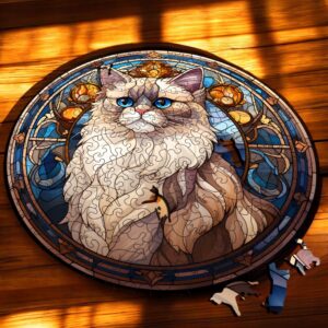 Puzzle Drewniane Kot 224 el. Układanka dla Dorosłych Premium Zwierzęta v.33