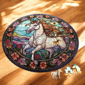 Puzzle Drewniane Jednorożec 217 el. Układanka dla Dorosłych Premium v.14