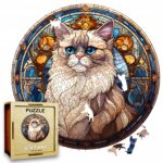 Puzzle Drewniane Kot 224 el. Układanka dla Dorosłych Premium Zwierzęta v.33