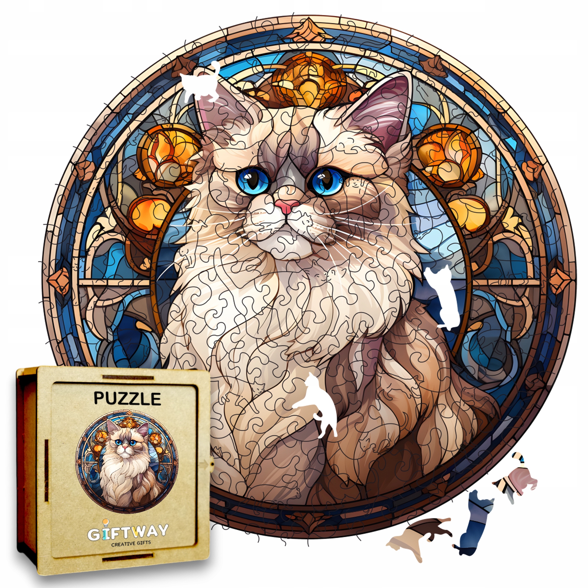 Puzzle Drewniane Kot 224 el. Układanka dla Dorosłych Premium Zwierzęta v.33 Puzzle Drewniane Kot 224 el. Układanka dla Dorosłych Premium Zwierzęta v.33