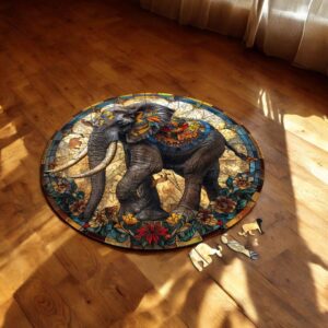 Puzzle Drewniane Słoń 224 el. Układanka dla Dorosłych 3D Zwierzęta v.3