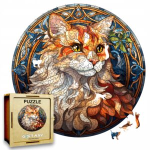 Puzzle Drewniane Kot 224 el. Układanka dla Dorosłych Premium Zwierzęta v.8