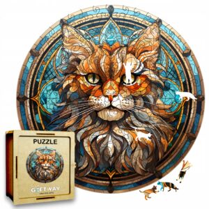 Puzzle Drewniane Kot 224 el. Układanka dla Dorosłych Premium Zwierzęta v.35