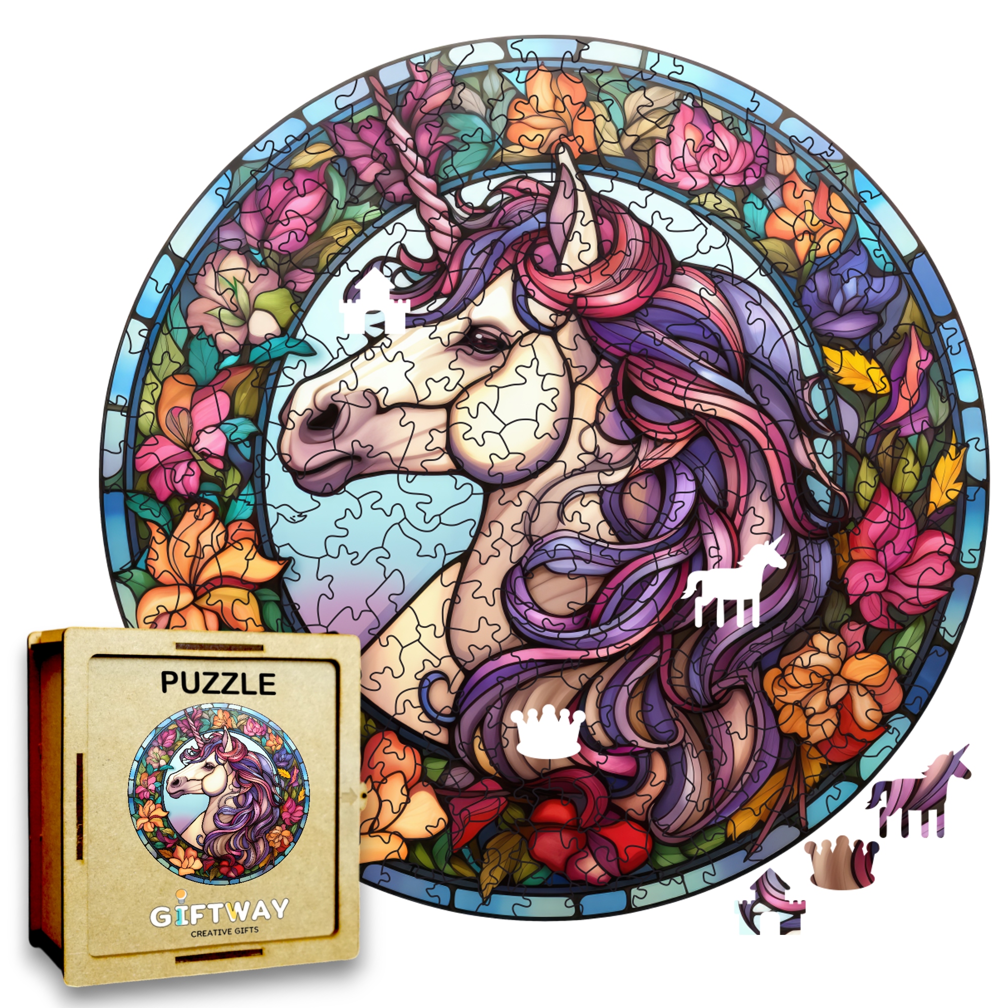 Puzzle Drewniane Jednorożec 217 el. Układanka dla Dorosłych Premium v.6 Puzzle Drewniane Jednorożec 217 el. Układanka dla Dorosłych Premium v.6