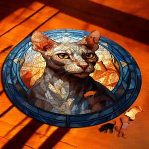 Puzzle Drewniane Kot 224 el. Układanka dla Dorosłych Premium Zwierzęta v.31