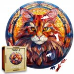 Puzzle Drewniane Kot 224 el. Układanka dla Dorosłych Premium Zwierzęta v.39