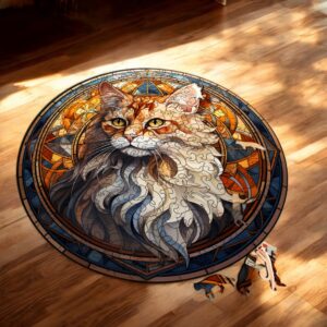 Puzzle Drewniane Kot 224 el. Układanka dla Dorosłych Premium Zwierzęta v.40