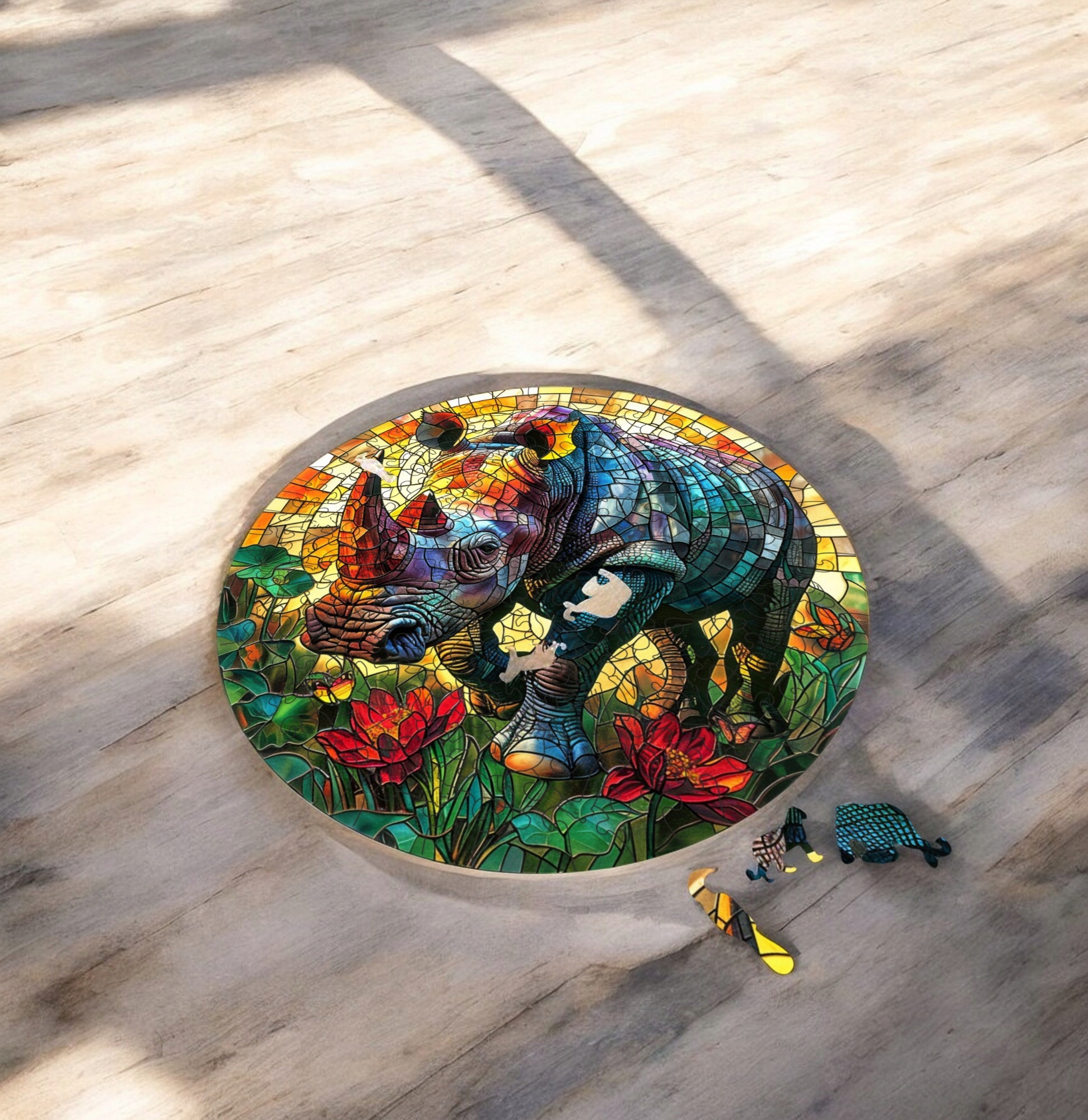 Puzzle Drewniane Nosorożec 224 el. Układanka dla Dorosłych 3D Zwierzęta v.3 Puzzle Drewniane Nosorożec 224 el. Układanka dla Dorosłych 3D Zwierzęta v.3