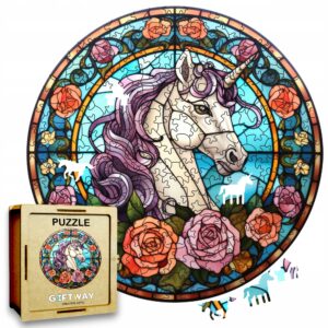 Puzzle Drewniane Jednorożec 217 el. Układanka dla Dorosłych Premium v.4