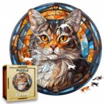 Puzzle Drewniane Kot 224 el. Układanka dla Dorosłych Premium Zwierzęta v.19