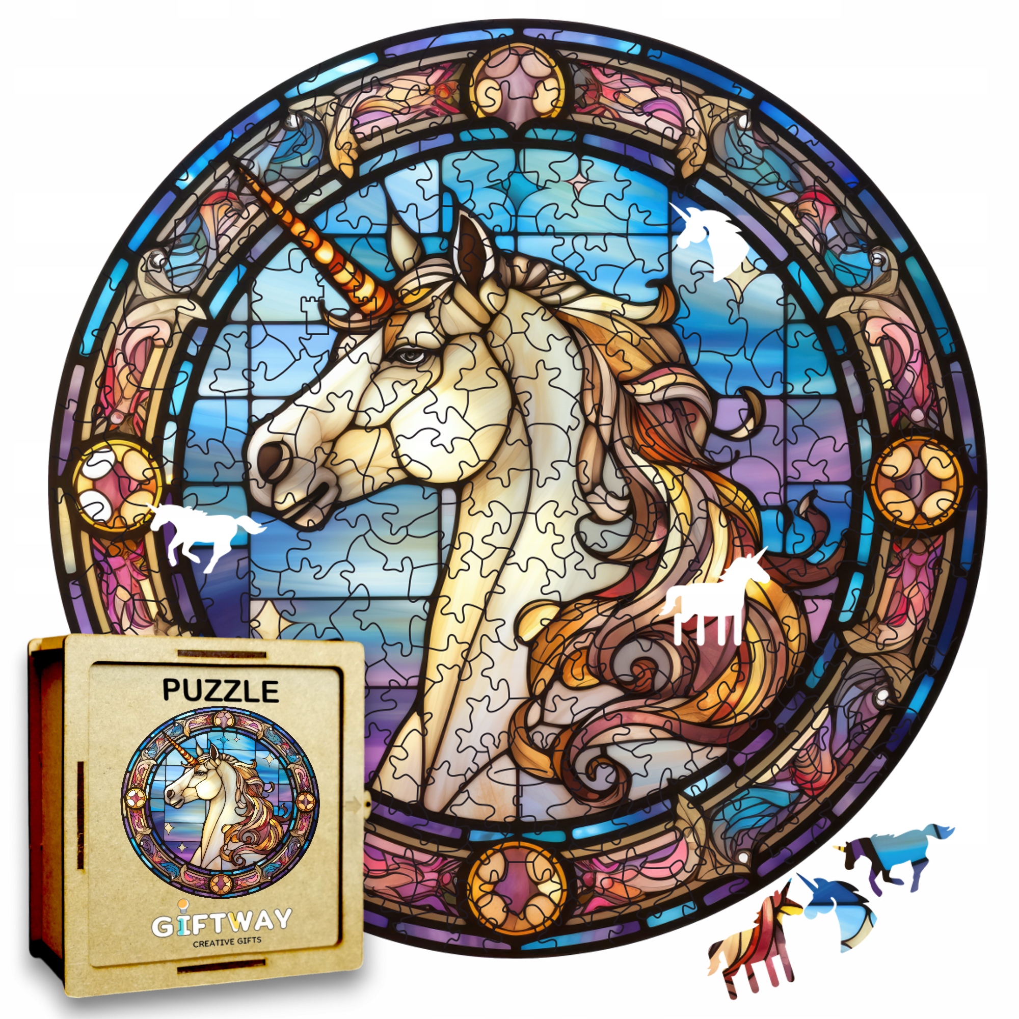 Puzzle Drewniane Jednorożec 217 el. Układanka dla Dorosłych Premium v.12 Puzzle Drewniane Jednorożec 217 el. Układanka dla Dorosłych Premium v.12