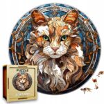 Puzzle Drewniane Kot 224 el. Układanka dla Dorosłych Premium Zwierzęta v.9