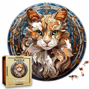 Puzzle Drewniane Kot 224 el. Układanka dla Dorosłych Premium Zwierzęta v.9