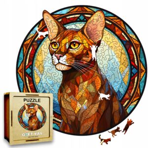 Puzzle Drewniane Kot 224 el. Układanka dla Dorosłych Premium Zwierzęta v.4