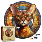 Puzzle Drewniane Kot 224 el. Układanka dla Dorosłych Premium Zwierzęta v.3