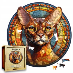 Puzzle Drewniane Kot 224 el. Układanka dla Dorosłych Premium Zwierzęta v.3