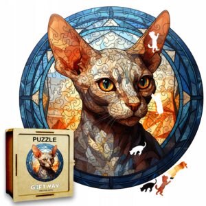 Puzzle Drewniane Kot 224 el. Układanka dla Dorosłych Premium Zwierzęta v.31