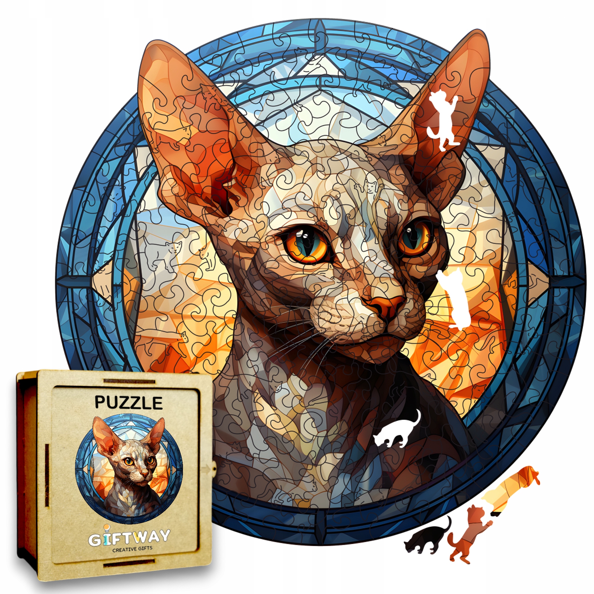 Puzzle Drewniane Kot 224 el. Układanka dla Dorosłych Premium Zwierzęta v.31 Puzzle Drewniane Kot 224 el. Układanka dla Dorosłych Premium Zwierzęta v.31