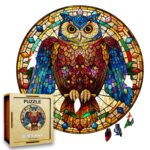 Puzzle Drewniane Sowa 150 el. Układanka dla Dorosłych Premium Zwierzęta v16