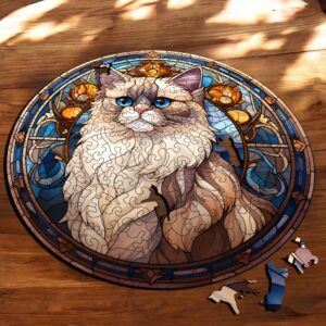 Puzzle Drewniane Kot 224 el. Układanka dla Dorosłych Premium Zwierzęta v.33