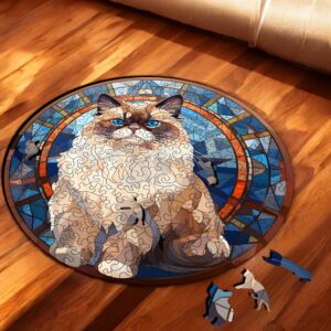 Puzzle Drewniane Kot 224 el. Układanka dla Dorosłych Premium Zwierzęta v.26