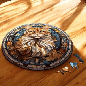 Puzzle Drewniane Kot 224 el. Układanka dla Dorosłych Premium Zwierzęta v.18