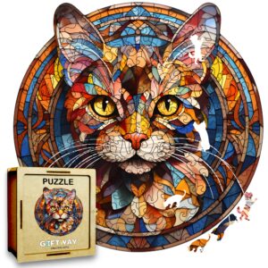 Puzzle Drewniane Kot 224 el. Układanka dla Dorosłych Premium Zwierzęta v.45