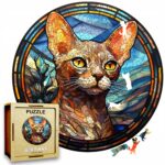 Puzzle Drewniane Kot 224 el. Układanka dla Dorosłych Premium Zwierzęta v.38