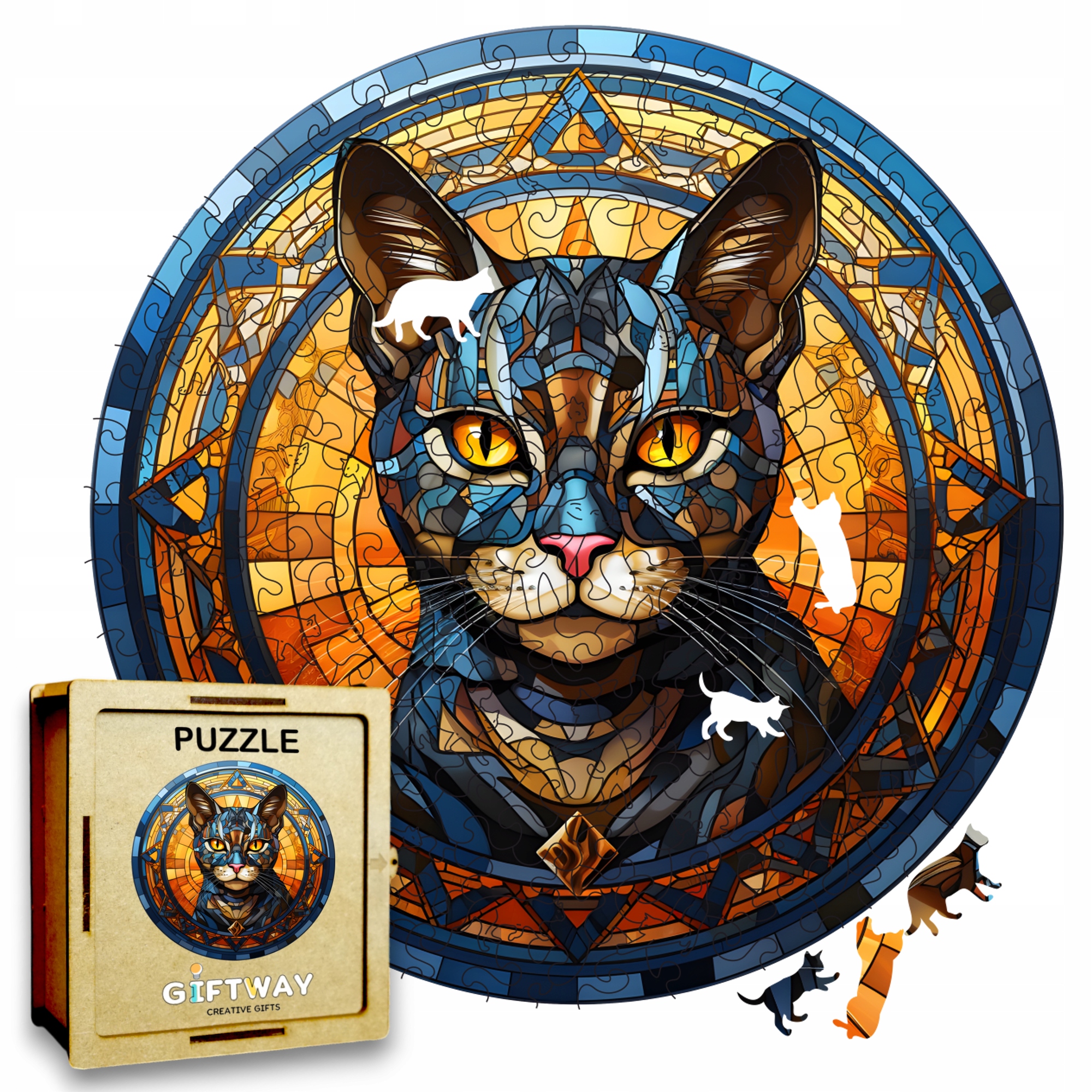 Puzzle Drewniane Kot 224 el. Układanka dla Dorosłych Premium Zwierzęta v.37 Puzzle Drewniane Kot 224 el. Układanka dla Dorosłych Premium Zwierzęta v.37