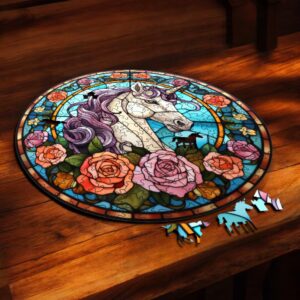 Puzzle Drewniane Jednorożec 217 el. Układanka dla Dorosłych Premium v.4