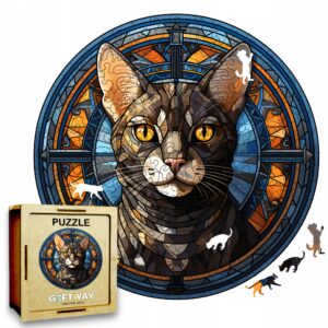 Puzzle Drewniane Kot 224 el. Układanka dla Dorosłych Premium Zwierzęta v.22