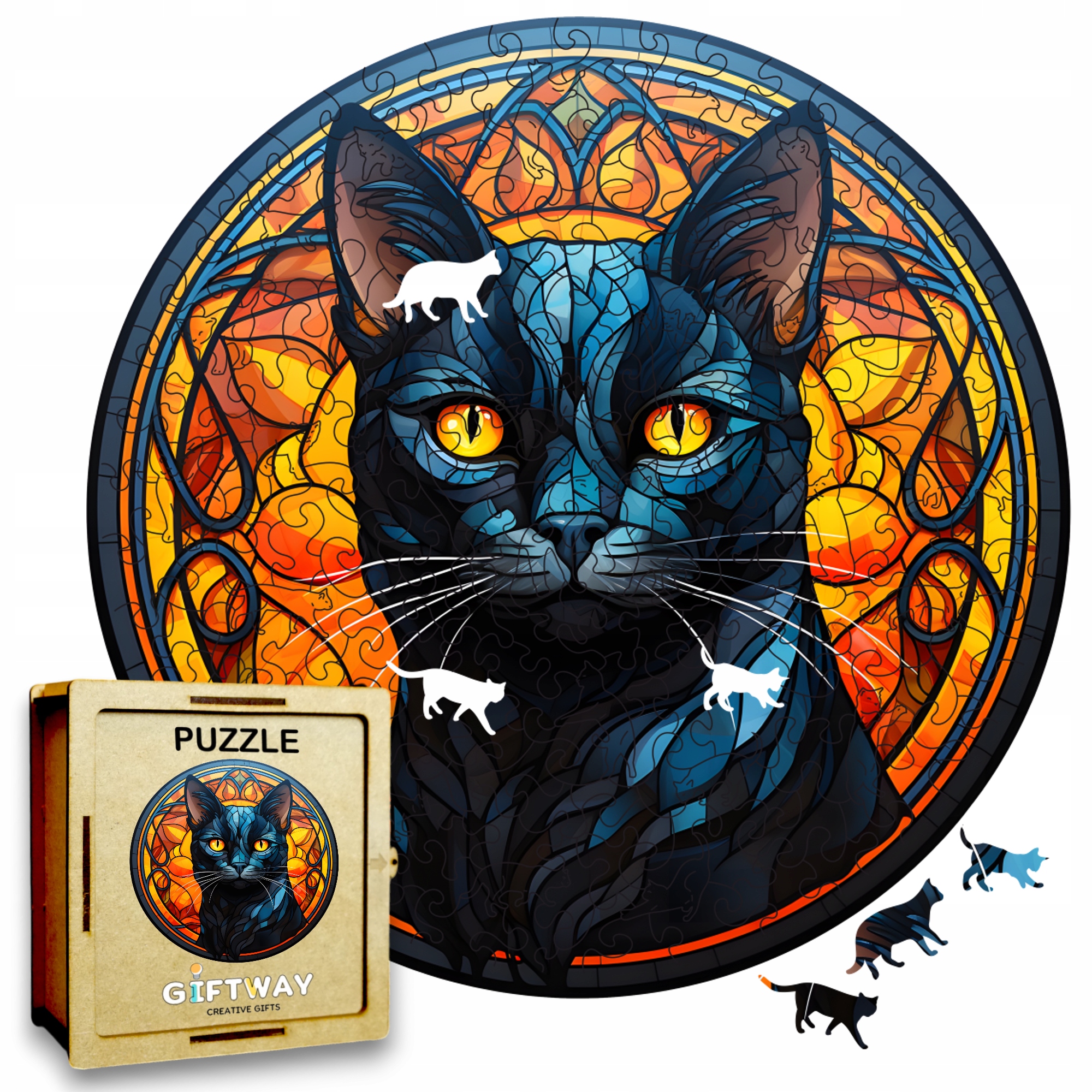 Puzzle Drewniane Kot 224 el. Układanka dla Dorosłych Premium Zwierzęta v.15 Puzzle Drewniane Kot 224 el. Układanka dla Dorosłych Premium Zwierzęta v.15