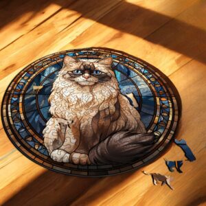 Puzzle Drewniane Kot 224 el. Układanka dla Dorosłych Premium Zwierzęta v.23