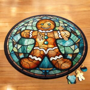 Puzzle Drewniane Piernikowy Ludzik 217 el. Układanka dla Dorosłych Święta