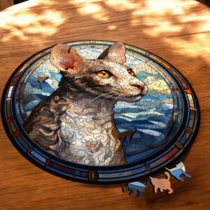 Puzzle Drewniane Kot 224 el. Układanka dla Dorosłych Premium Zwierzęta v.32