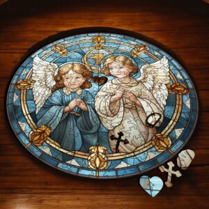 Puzzle Drewniane Aniołki 208 el. Układanka dla Dorosłych Katolickie v.28