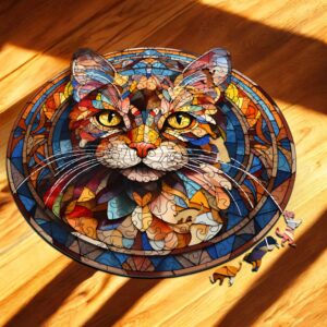 Puzzle Drewniane Kot 224 el. Układanka dla Dorosłych Premium Zwierzęta v.45