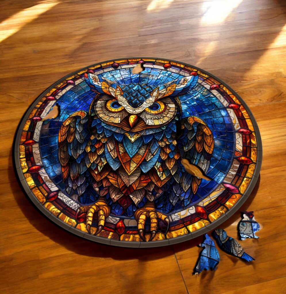 Puzzle Drewniane Sowa 150 el. Układanka dla Dorosłych Premium Zwierzęta v19