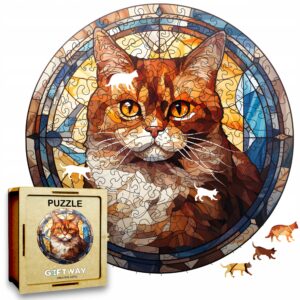 Puzzle Drewniane Kot 224 el. Układanka dla Dorosłych Premium Zwierzęta v.16
