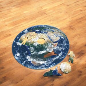 Puzzle Drewniane Globus 225 el. Układanka dla Dorosłych Premium 3D Ziemia