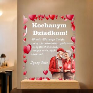 Akrylowa Statuetka na Dzień Babci i Dziadka Miłość Personalizowana Prezent