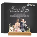 Akrylowa Statuetka z Okazji Ślubu Para Młoda Personalizowana na Prezent v.4