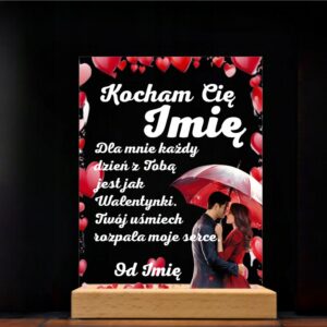 Akrylowa Statuetka Walentynki Dla Par Miłość Personalizowana na Prezent v.1