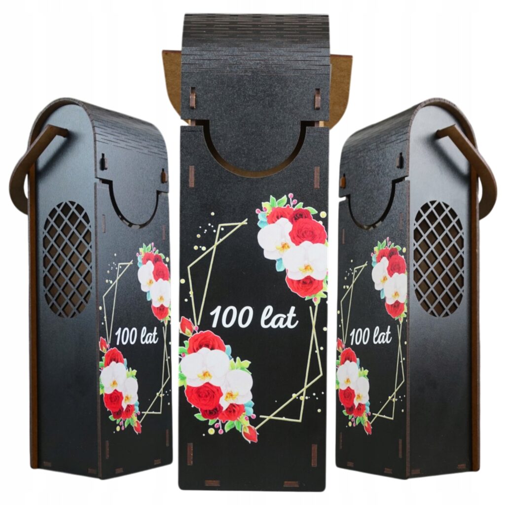 Skrzynka na Wino Alkohol na Urodziny Wesele Ślub na Prezent - 100 lat