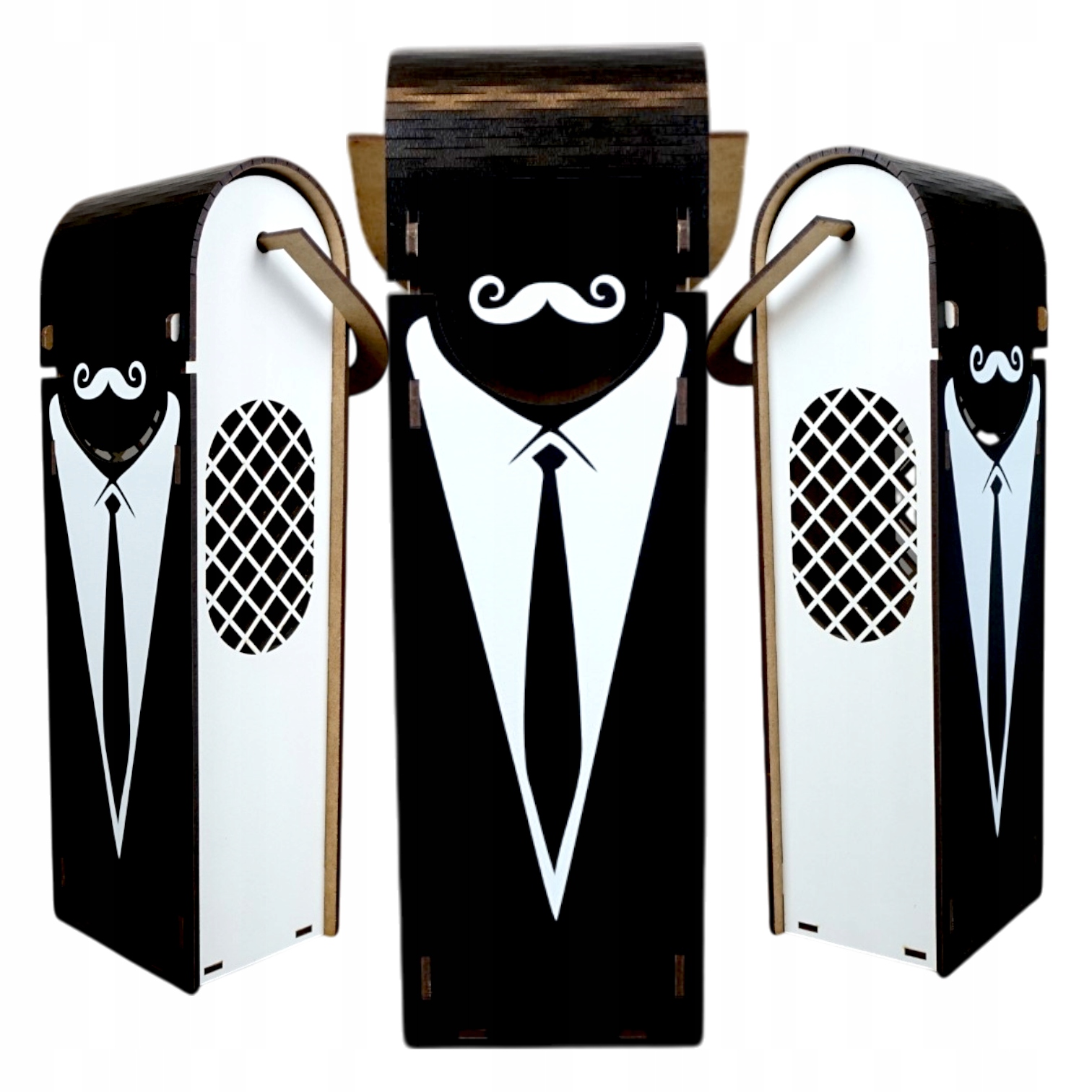 Skrzynka na Wino Alkohol na Urodziny Wesele Ślub na Prezent - Gentelman Skrzynka na Wino Alkohol na Urodziny Wesele Ślub na Prezent - Gentelman