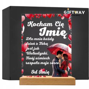 Akrylowa Statuetka Walentynki Dla Par Miłość Personalizowana na Prezent v.1
