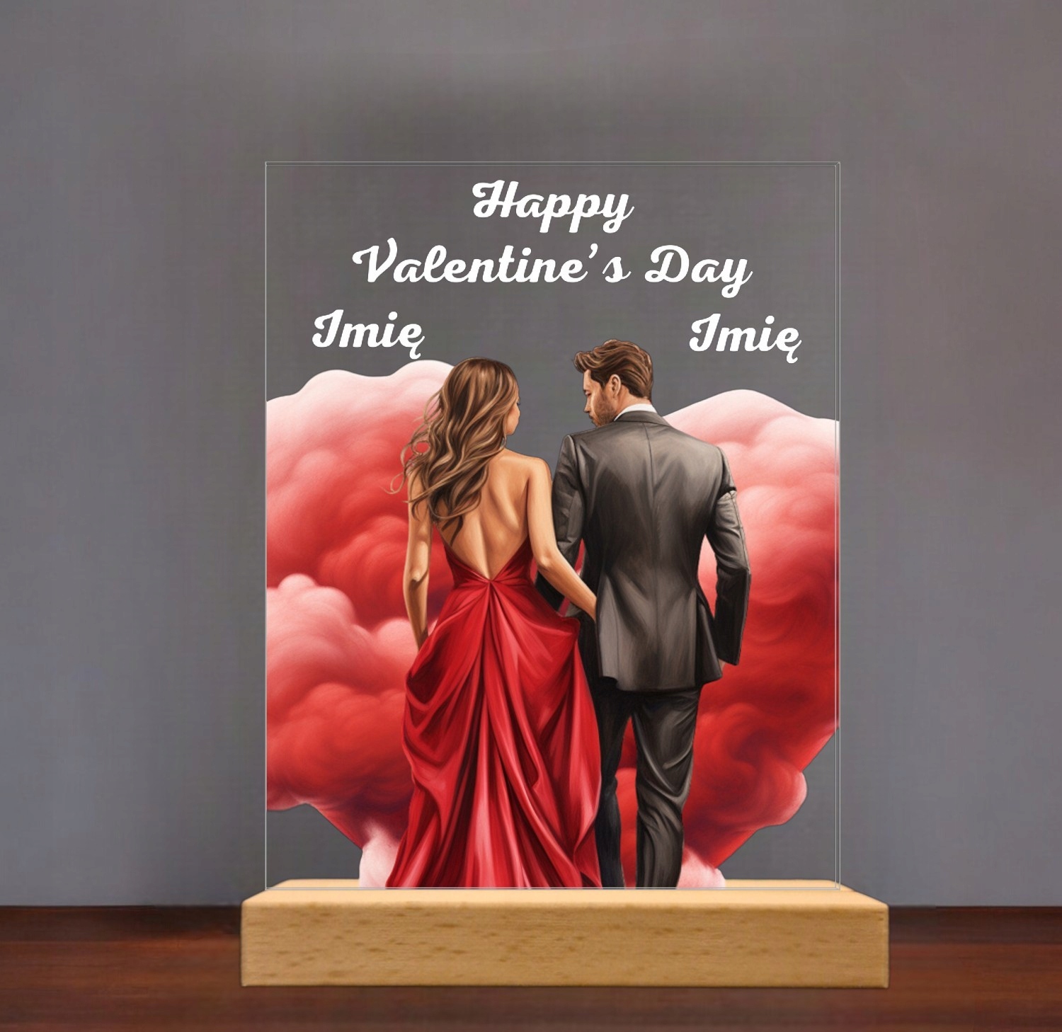 Akrylowa Statuetka Walentynki Dla Par Miłość Personalizowana na Prezent v.2 Akrylowa Statuetka Walentynki Dla Par Miłość Personalizowana na Prezent v.2